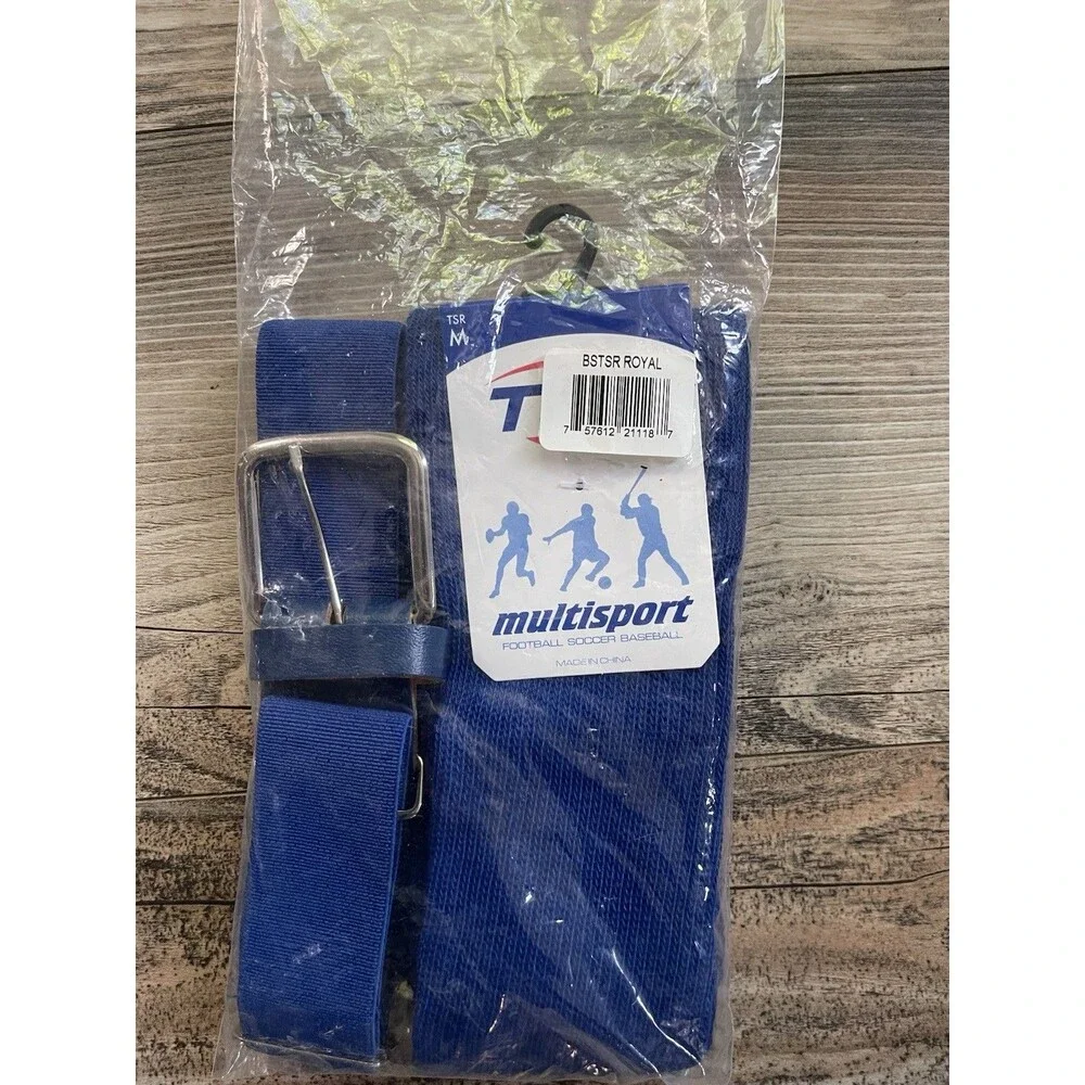 New  TCKsports Multsport Belt and Socks Royal Blue Unisex Size Medium